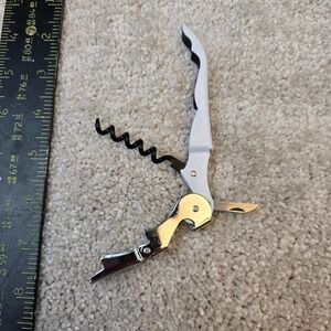 Olin Wine Opener White Waiter's Corkscrew Double-Hinged Foil Cutter Multi-Tool